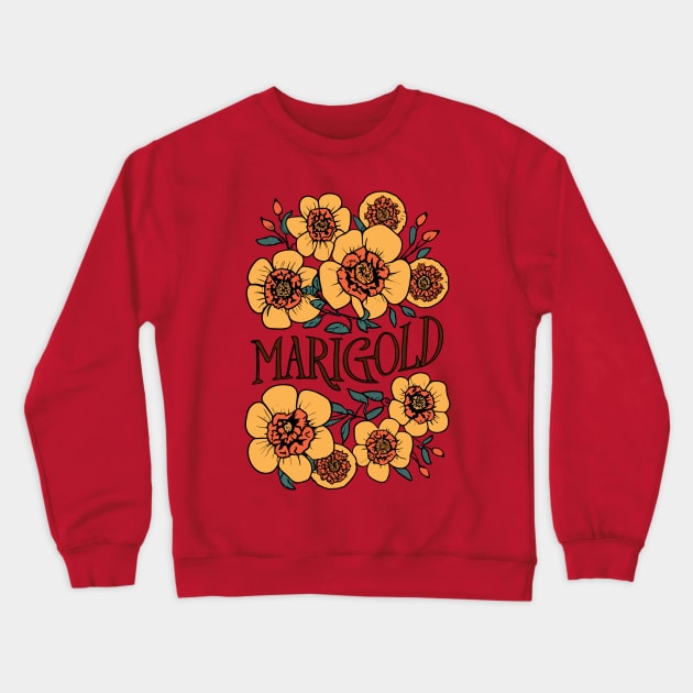 Marigold vintage flowers Crewneck Sweatshirt by craftydesigns